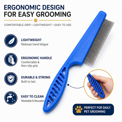 6-in-1 Pet Grooming Kit for Dogs & Cats | Self-Cleaning Brush, Bath Brush & Nail Care