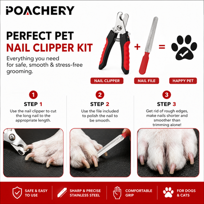 6-in-1 Pet Grooming Kit for Dogs & Cats | Self-Cleaning Brush, Bath Brush & Nail Care