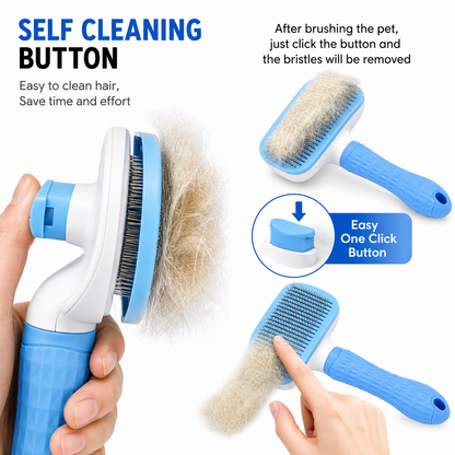 6-in-1 Pet Grooming Kit for Dogs & Cats | Self-Cleaning Brush, Bath Brush & Nail Care